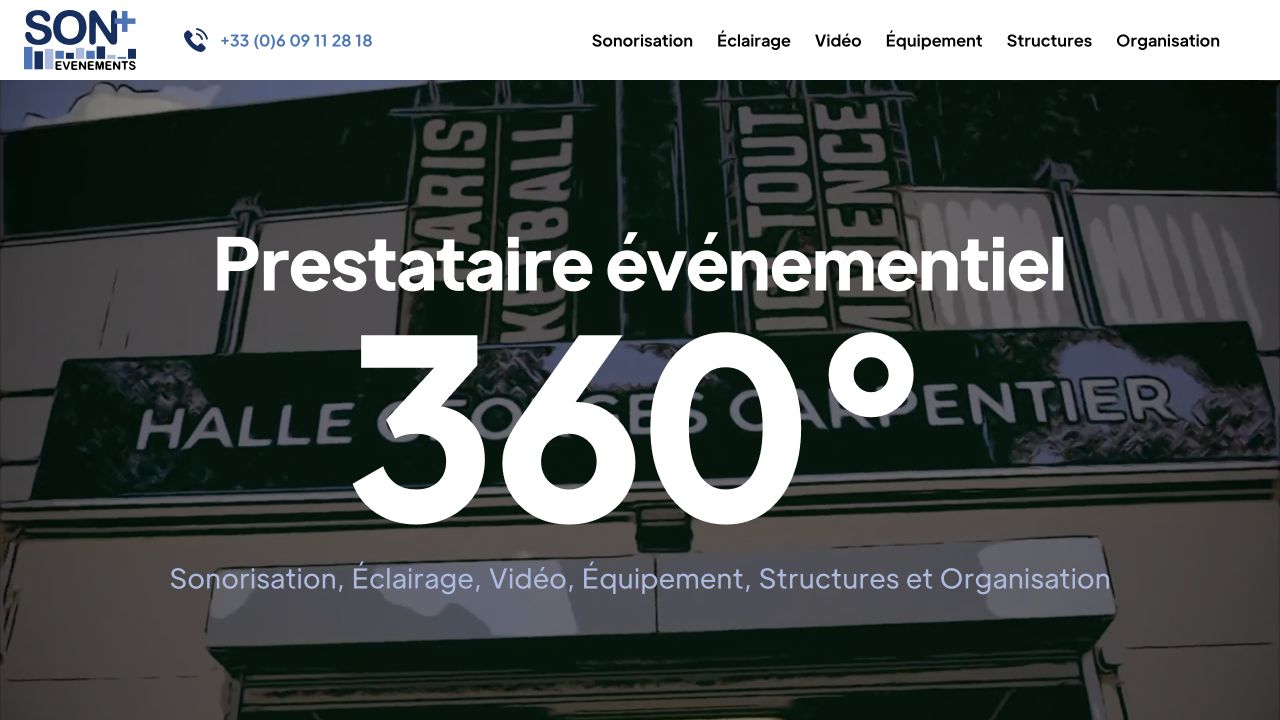 Capture du site de Son Plus Événements