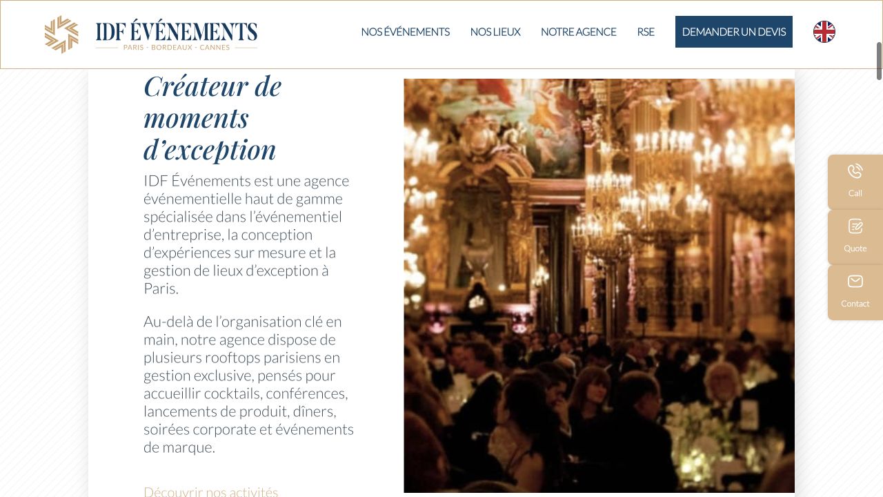 Capture du site de IDF événements