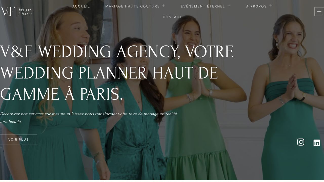 Capture du site de V&F Wedding Agency